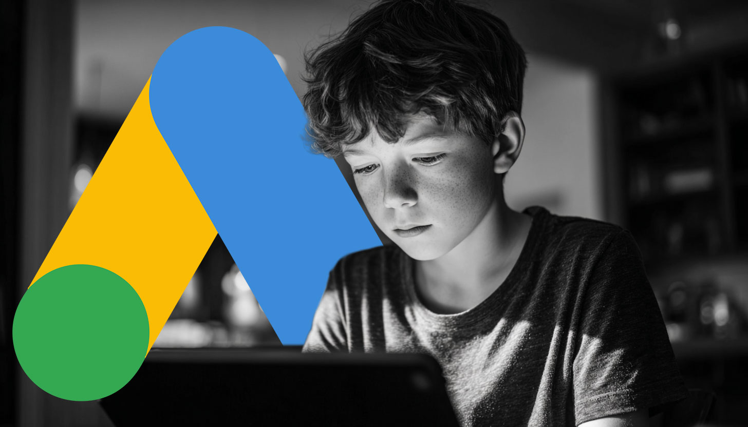 Boy Computer Google Ads Logo