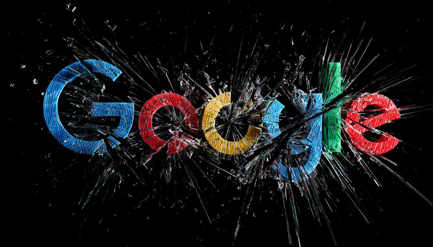 Broken Cracked Google Logo