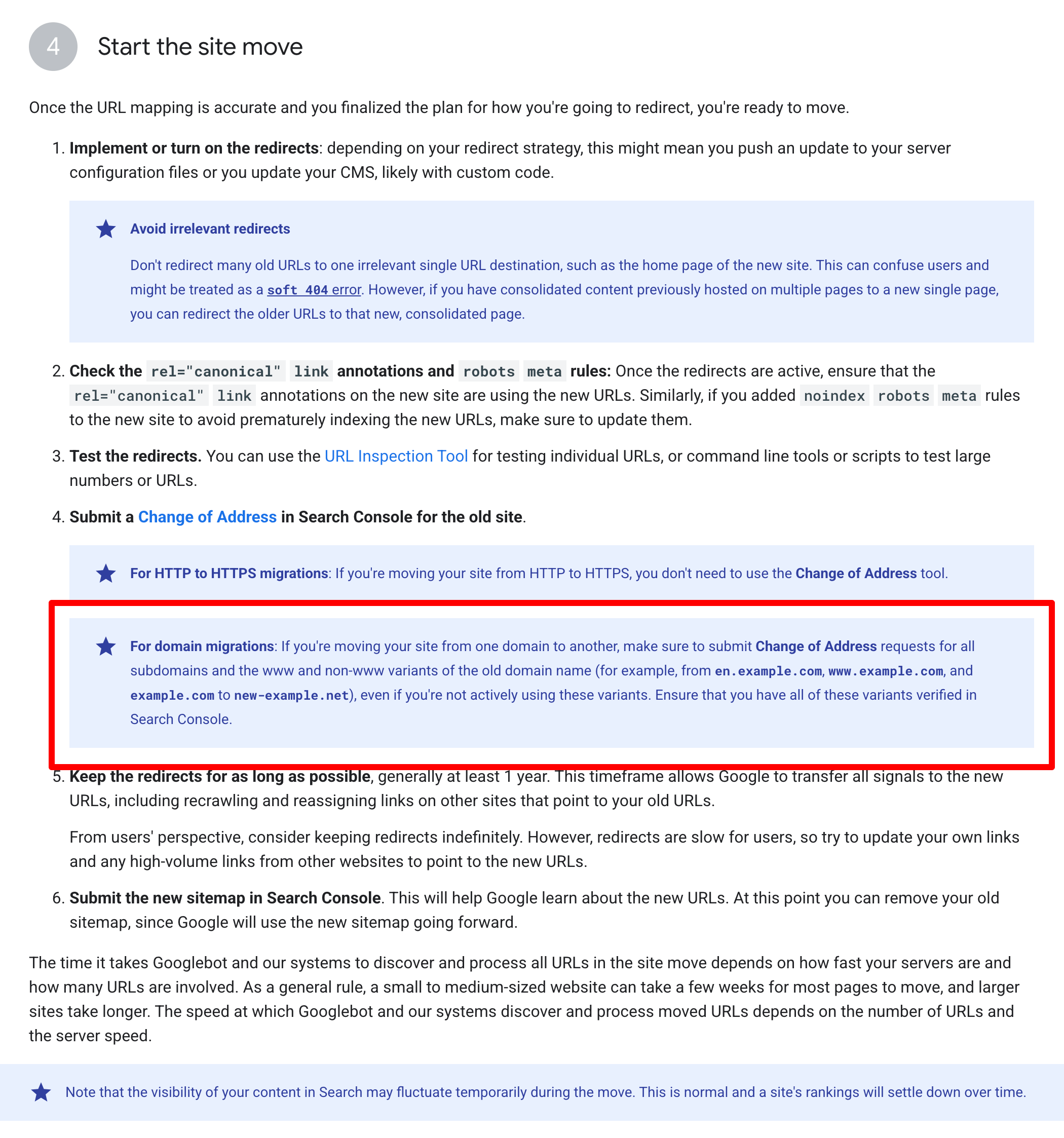 Change Of Address Google Domain Variants