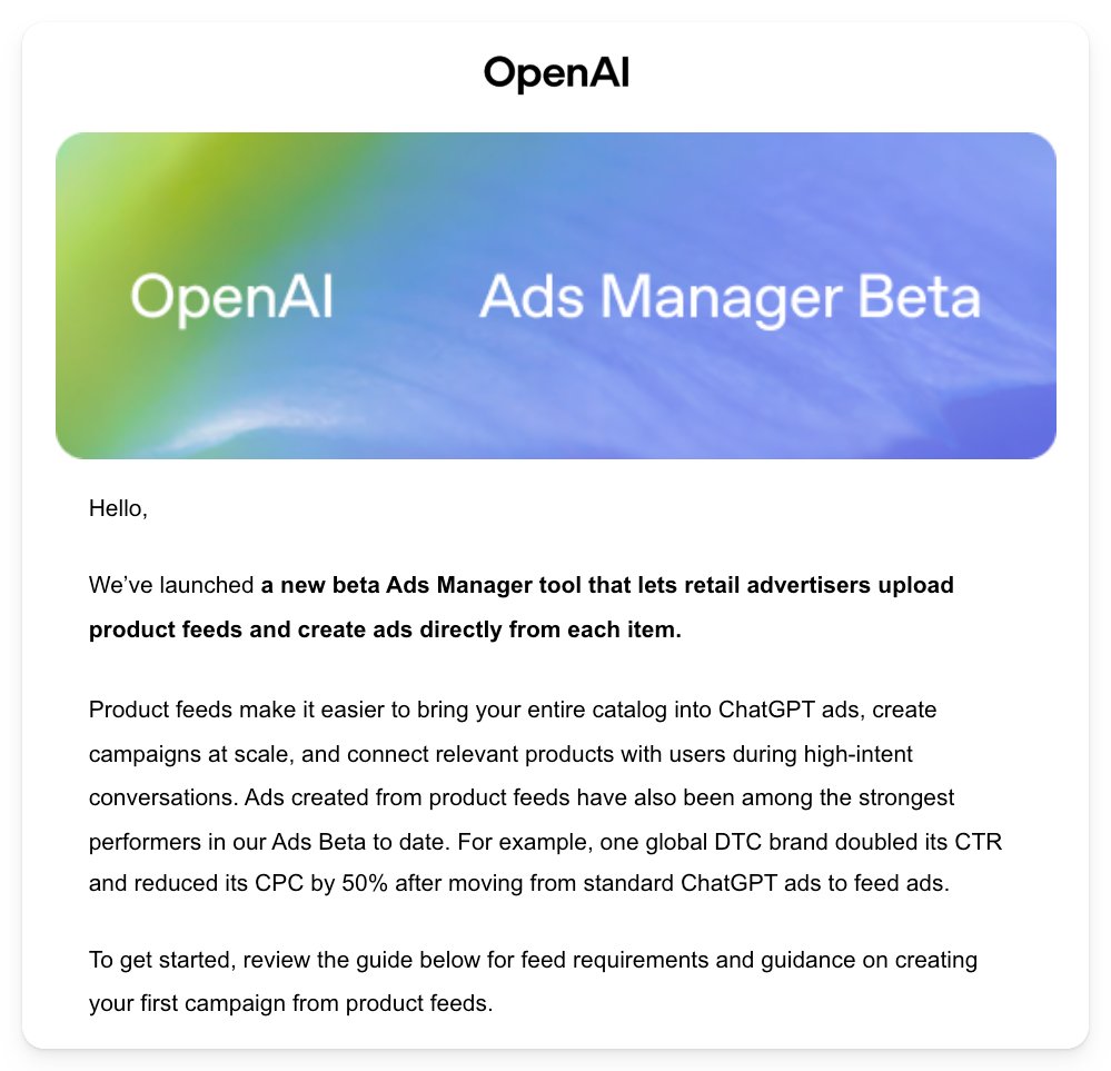 Chatgpt Product Feed Emails