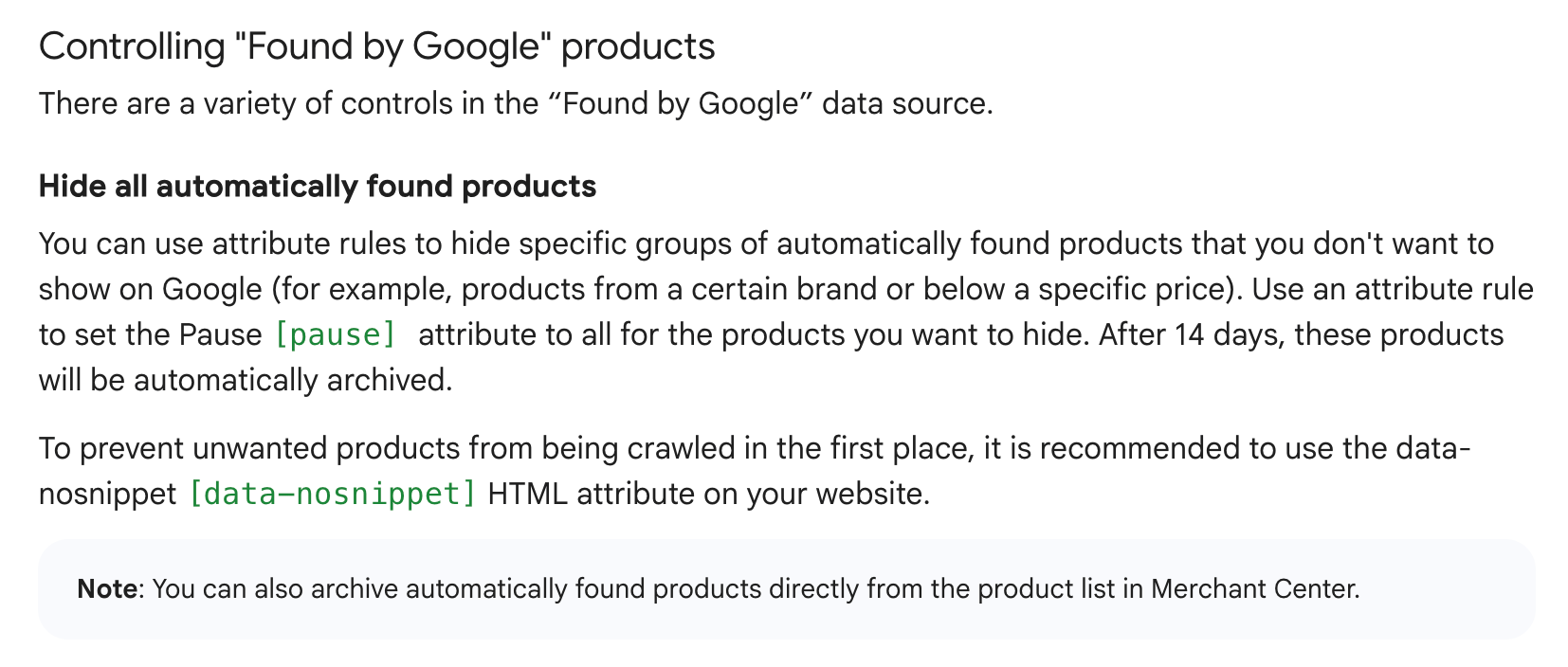 Google Merchant Center: How To Remove Found By Google Products