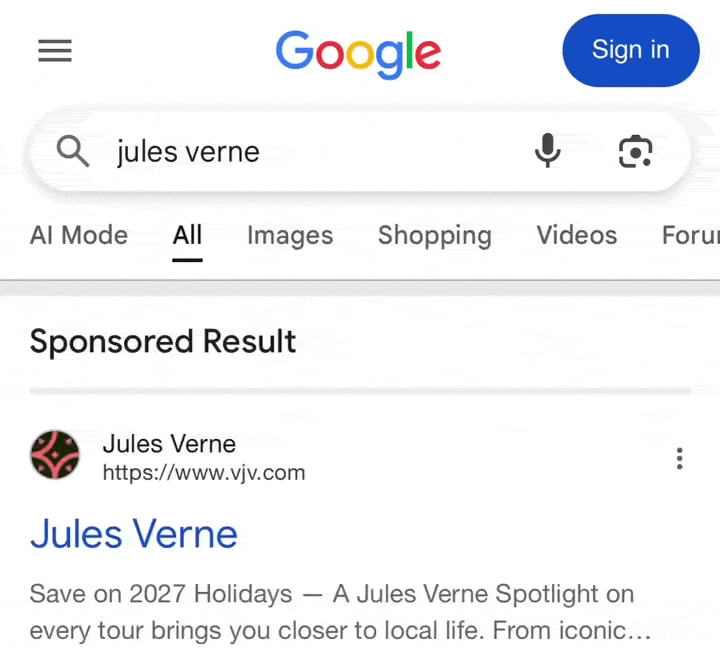 Google Ad Sponsored Result Scroll Animation Reviews