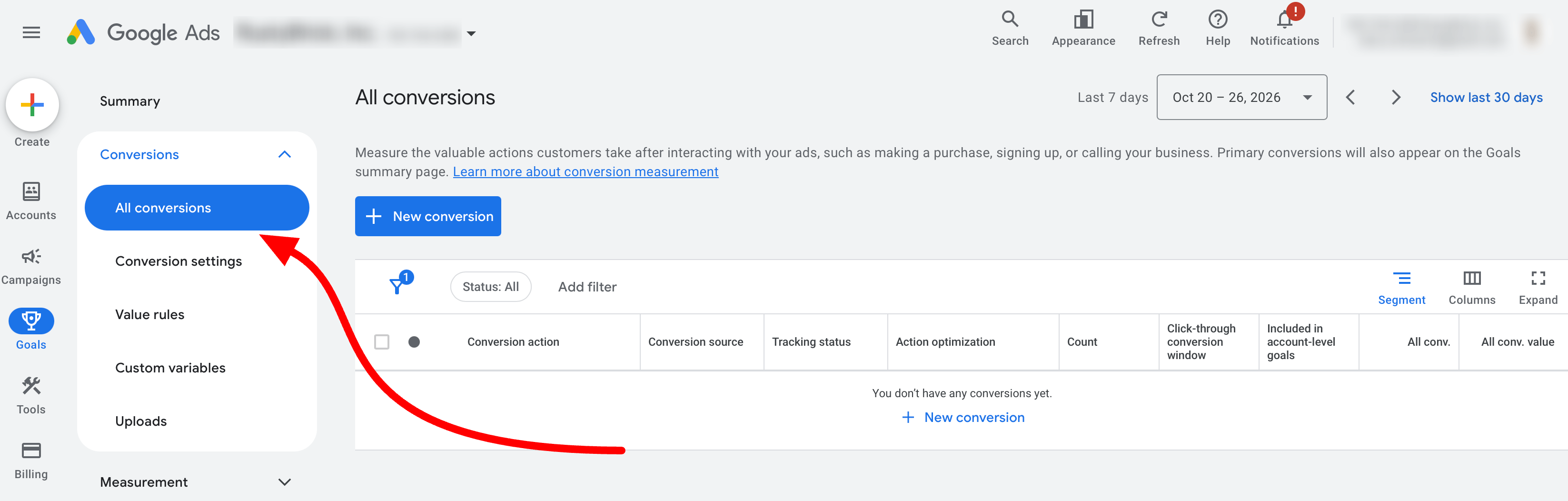 Google Ads All Conversions