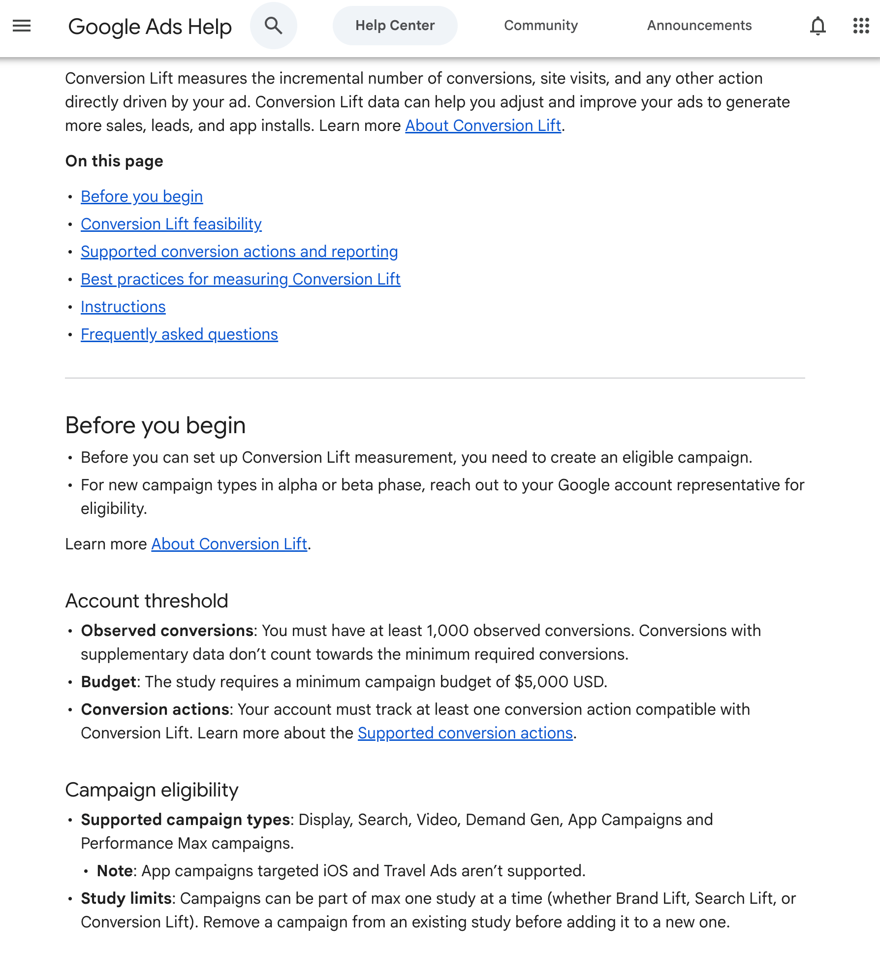 Google Ads Conversion Lift Doc