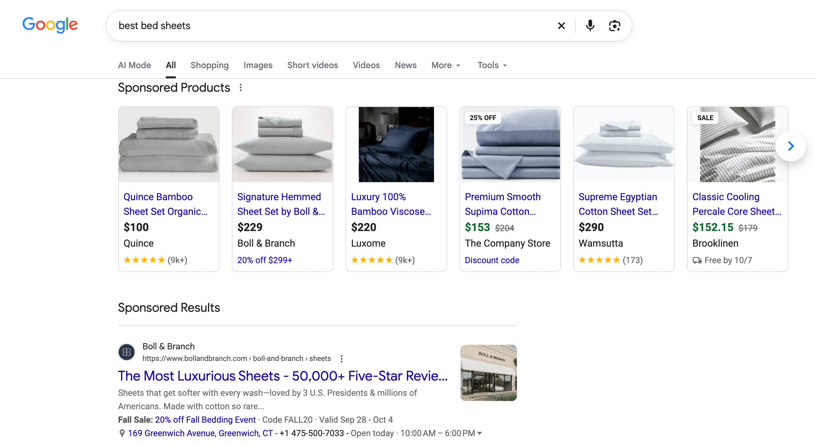 Google Ads Sponsored Products Top