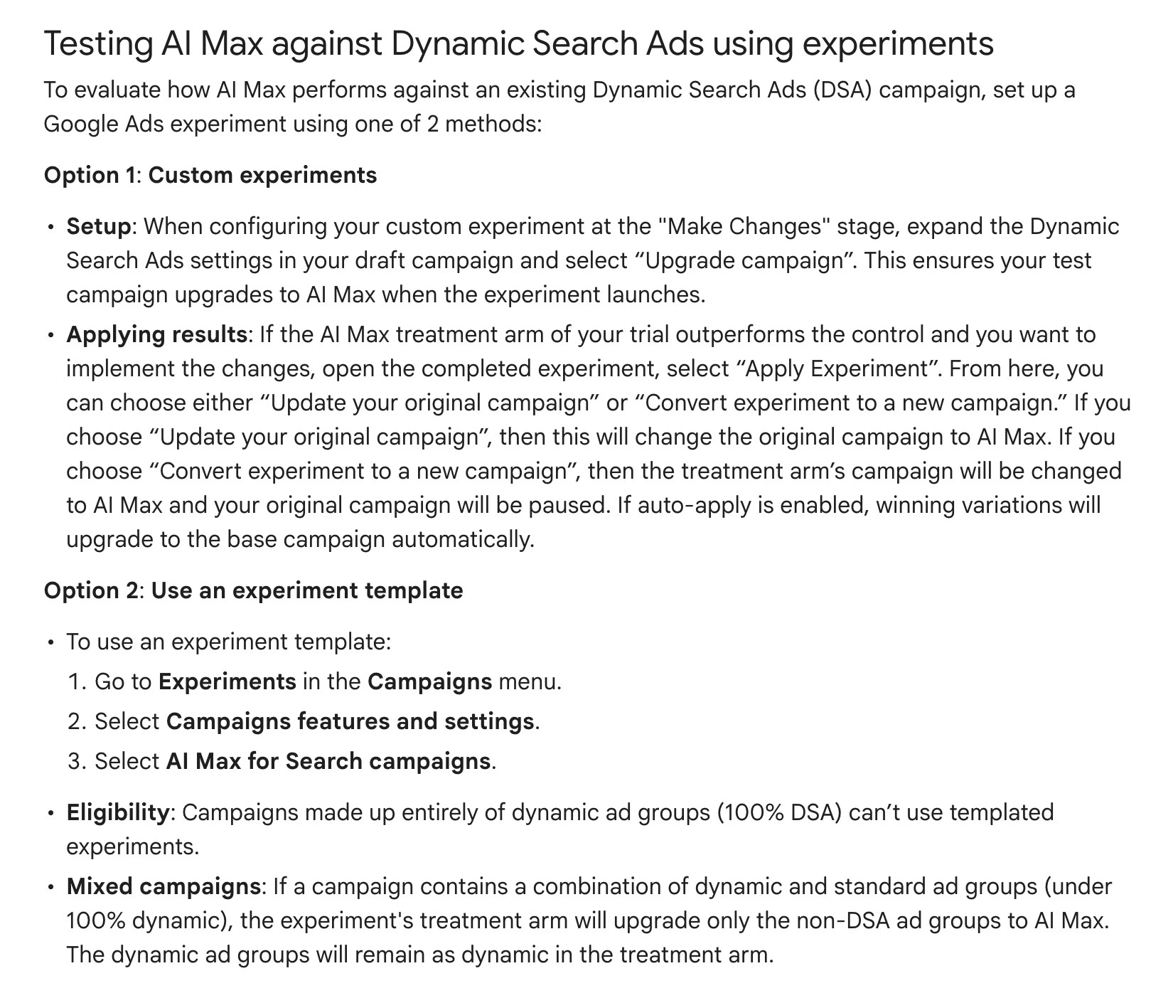 Google Ads Test Ai Max Vs Dsa