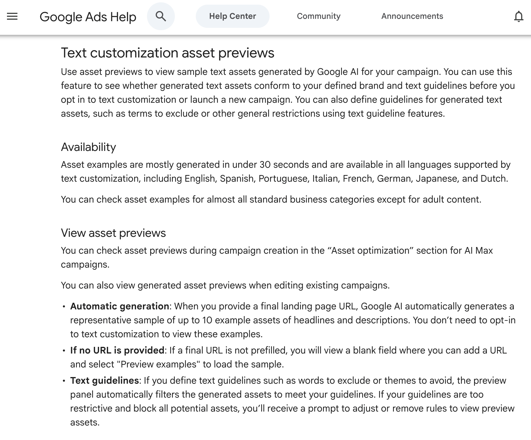 Google Ads Text Cust