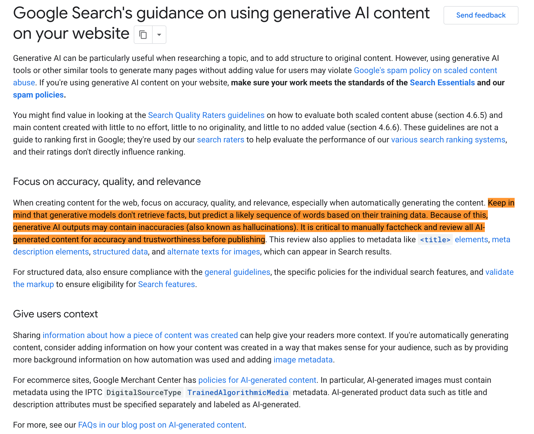 Google Ai Content Guidelines Update