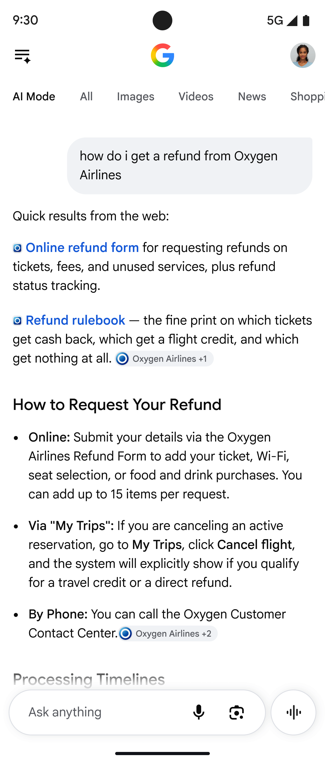 Google Ai Mode Airline Refund