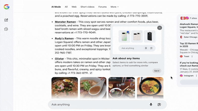 Google Ai Mode Ask About Any Item