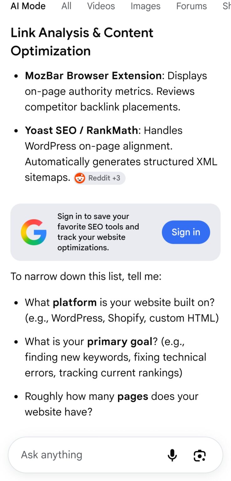 Google AI Mode Asking Searchers To Sign In
