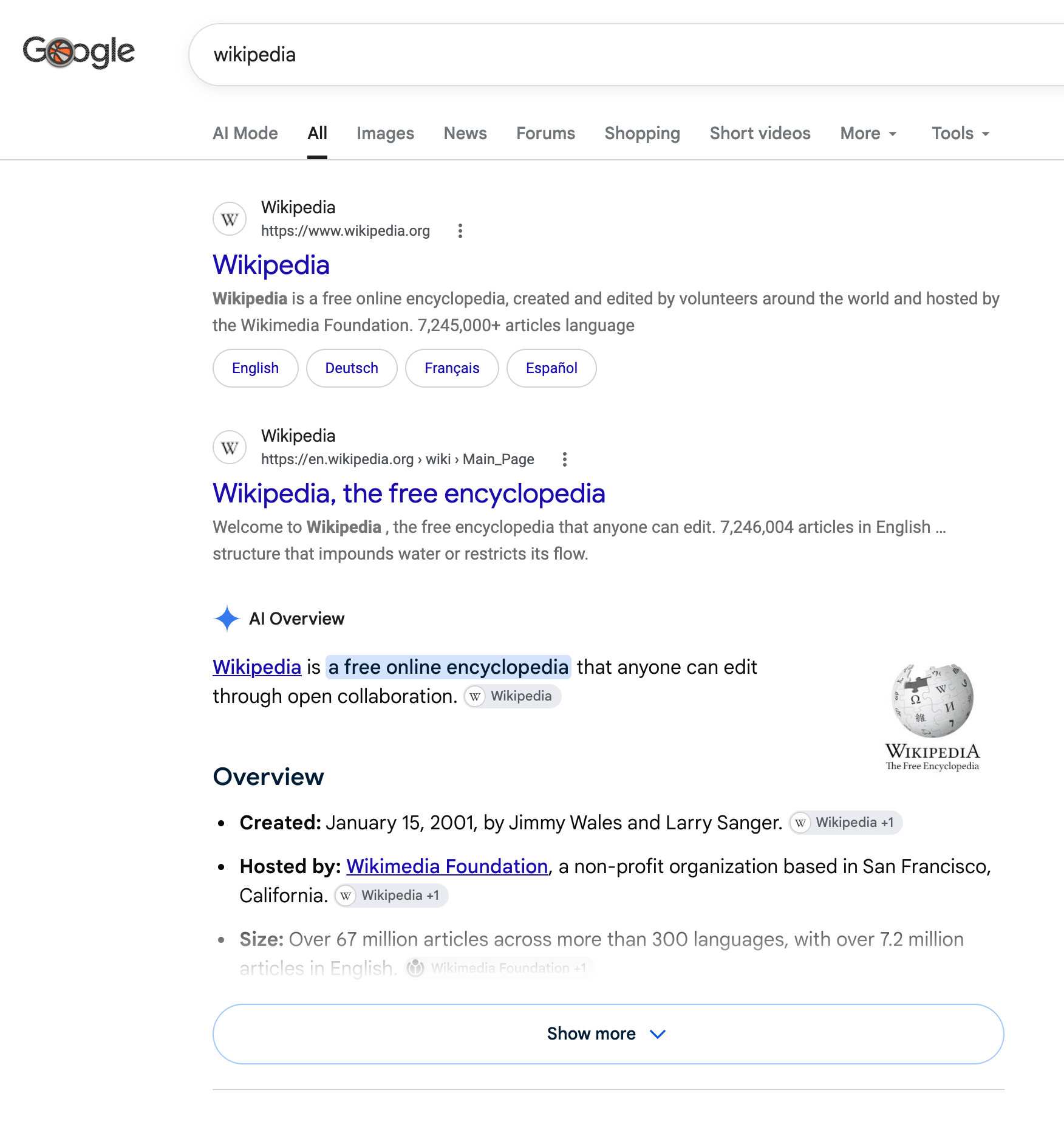 Google Ai Overview Mid Wikipedia