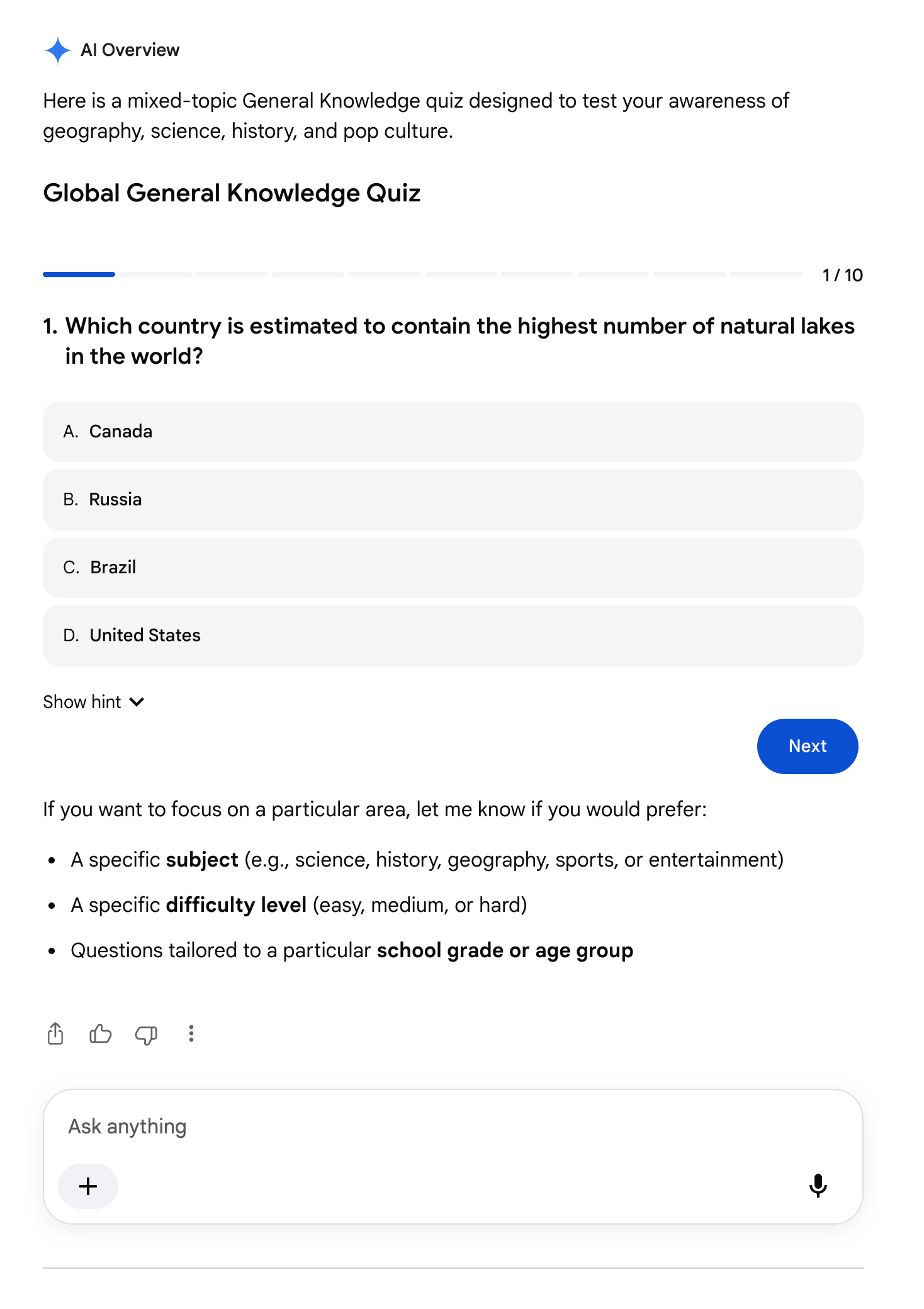 Google AI Overviews Practice Knowledge Quiz
