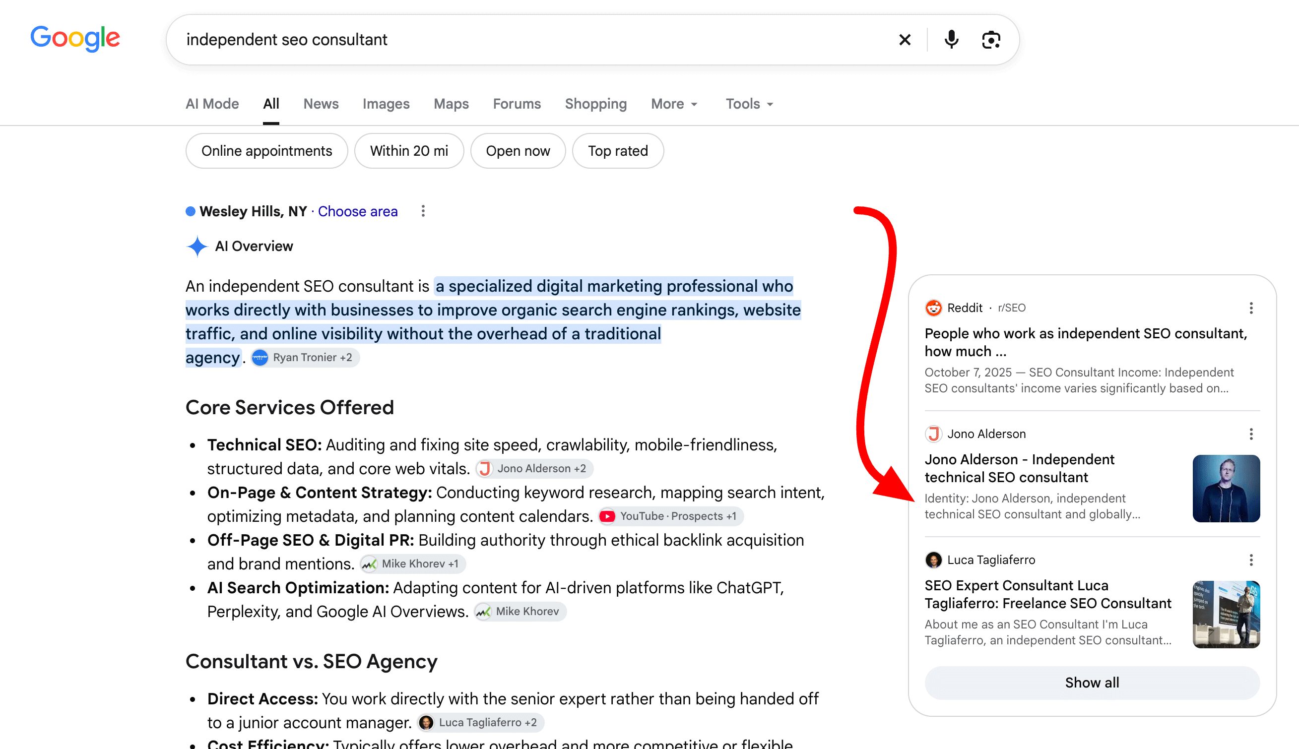 Google AI Overview Citation Cards With AI-Generated Summary Snippets