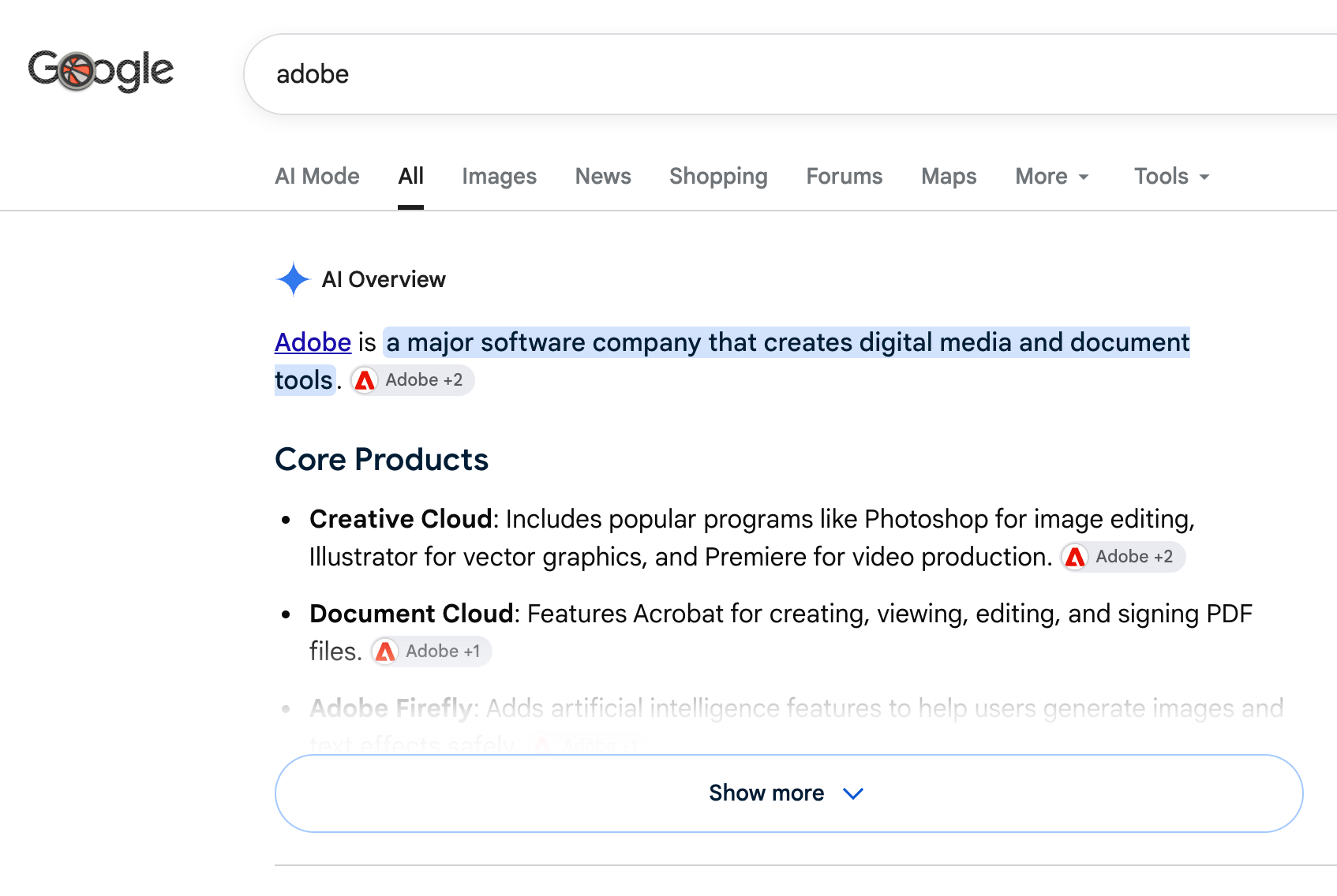 Google Ai Overview Top Adobe