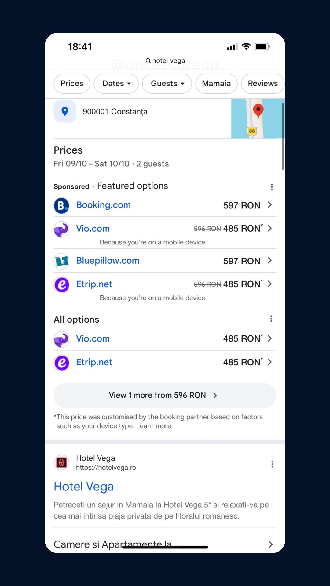 Google Booking Partner Prices Customized