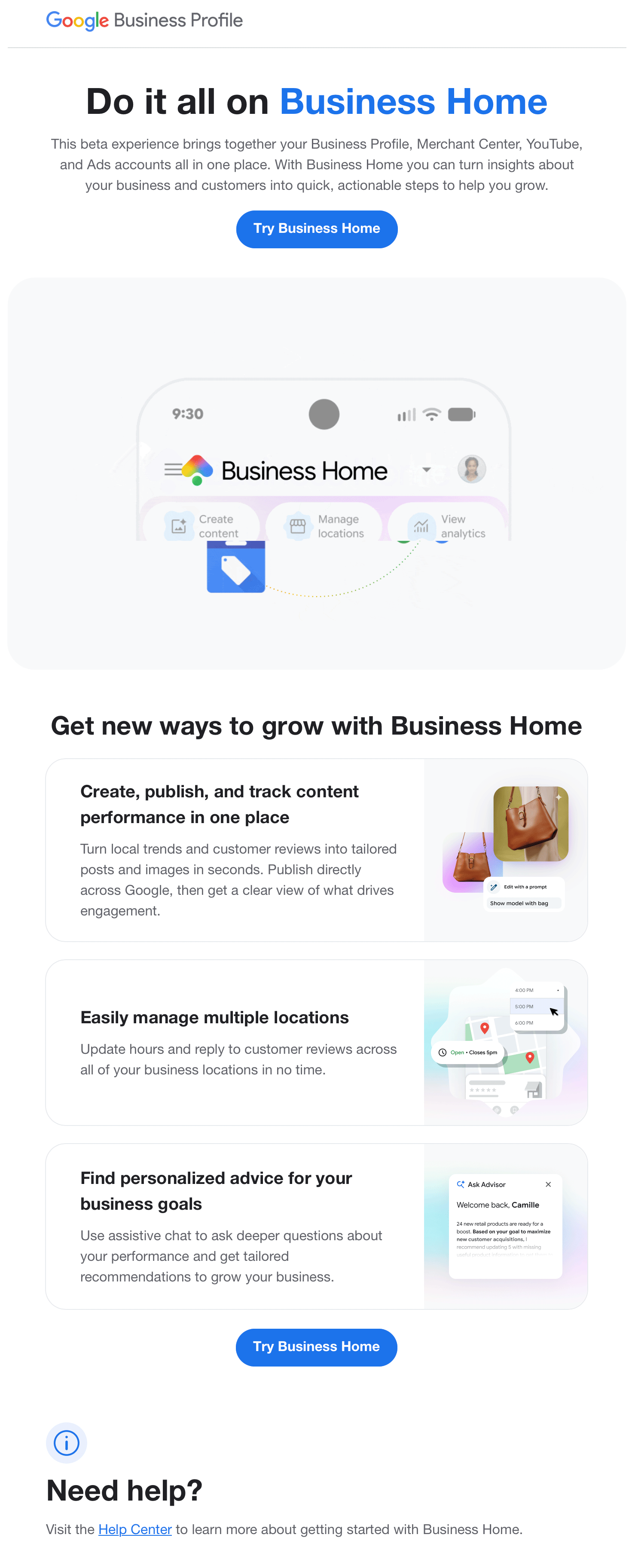 Google Business Home Email