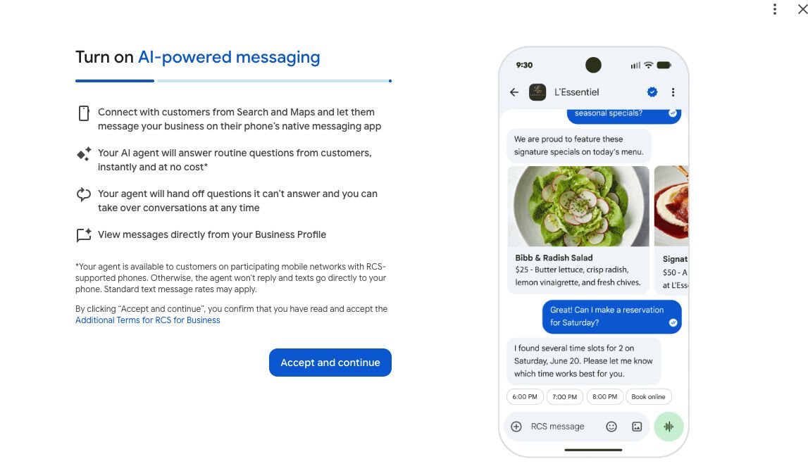 Google Business Profiles Al Powered Messaging