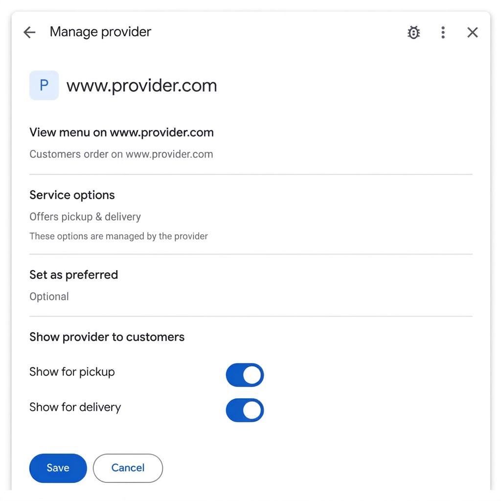 Google Business Profiles Ordering Controls