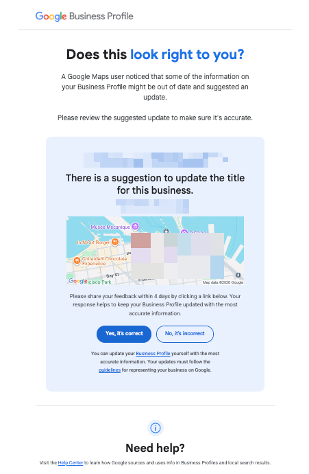 Google Does This Look Right Email