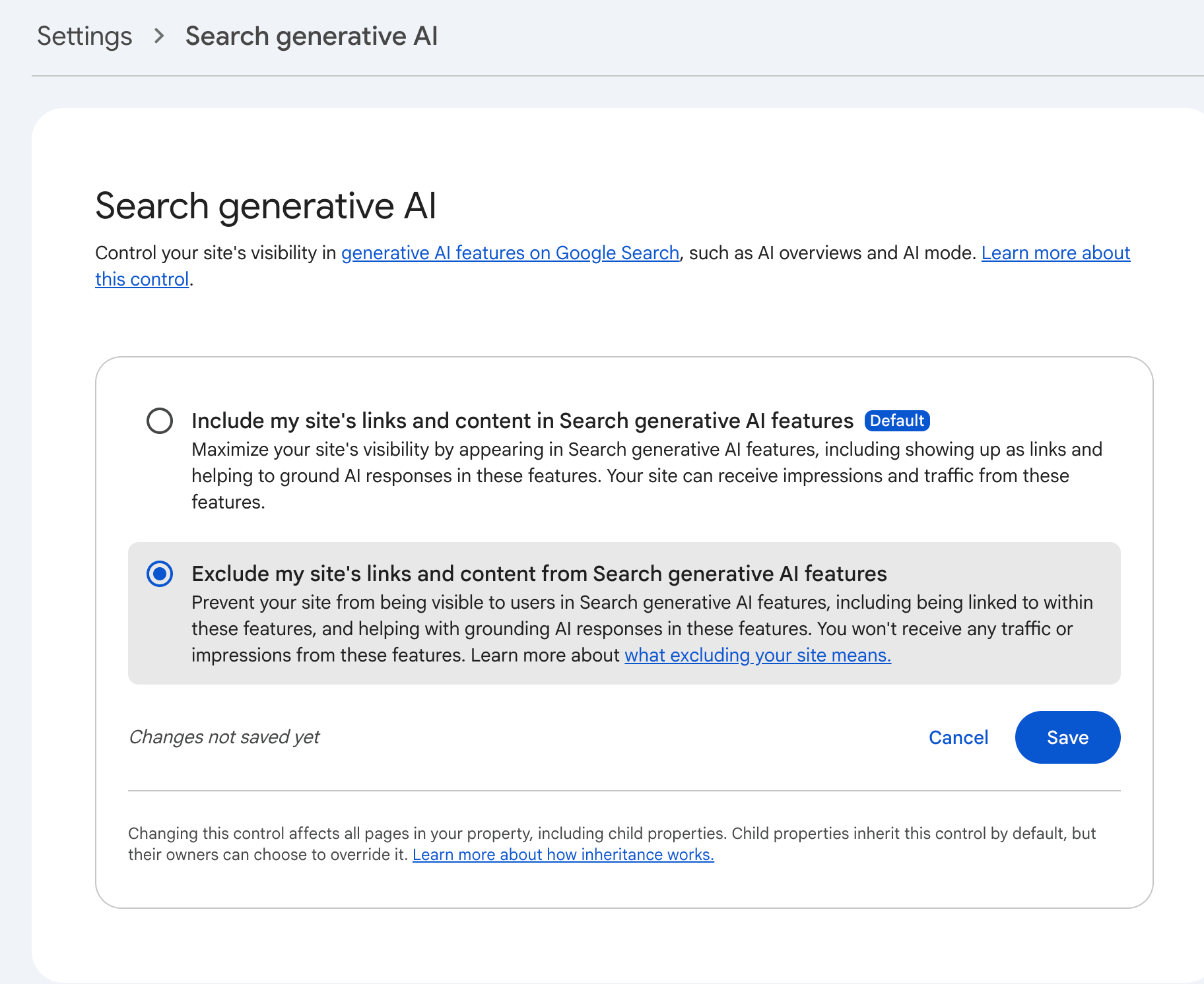 Google Generative Ai Controls Setting