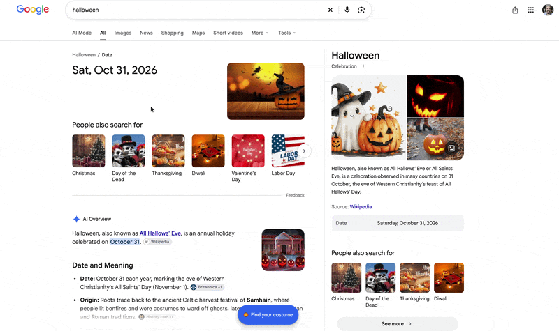 Google Halloween Aimode Gif