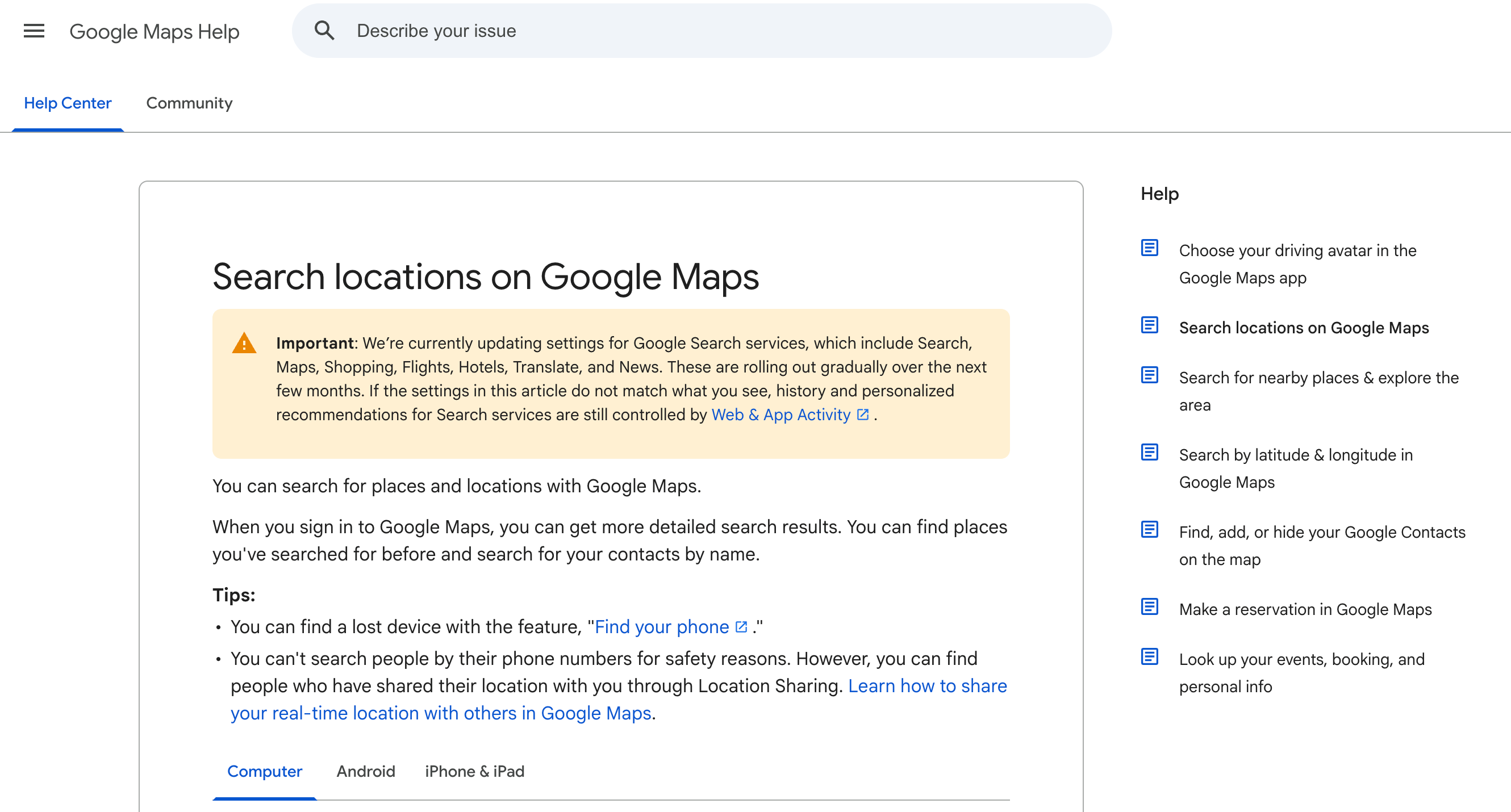 Google Help Doc New