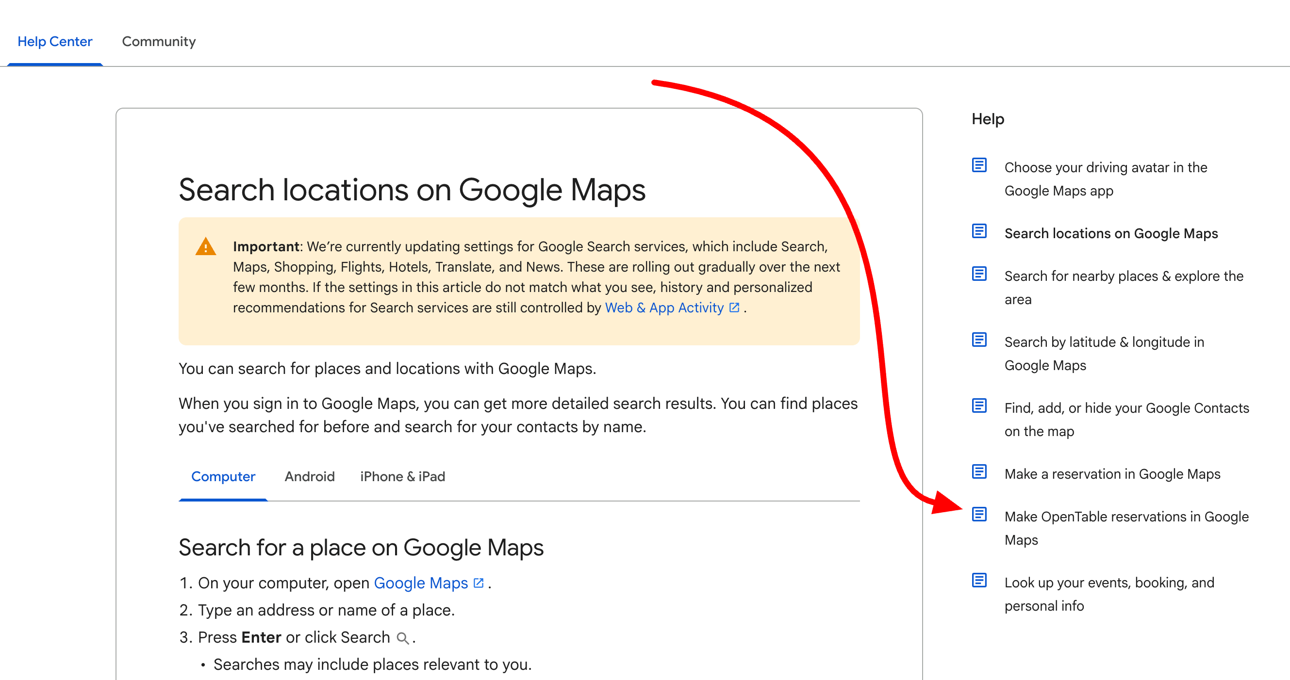 Google Help Doc Old