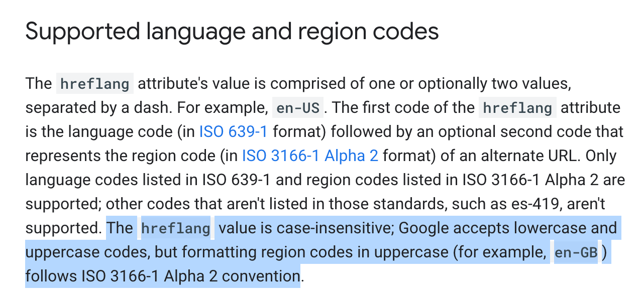 Google Hreflang Uppercase