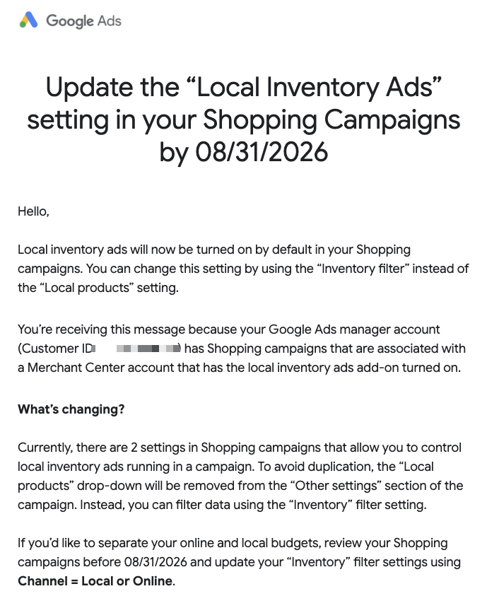 Google Local Inventory Ads Setting Shopping Campaigns Email