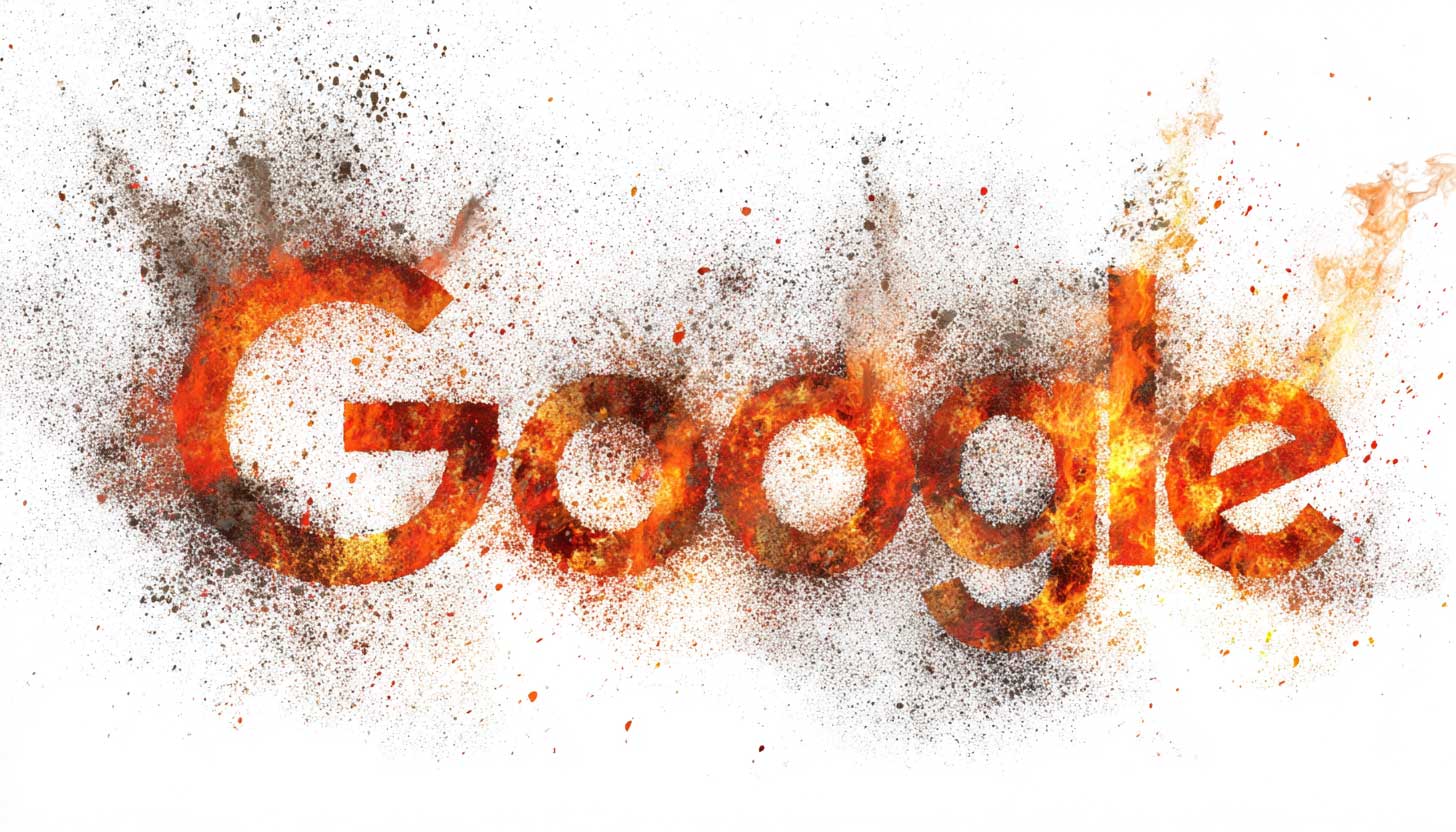 Google Logo Fire