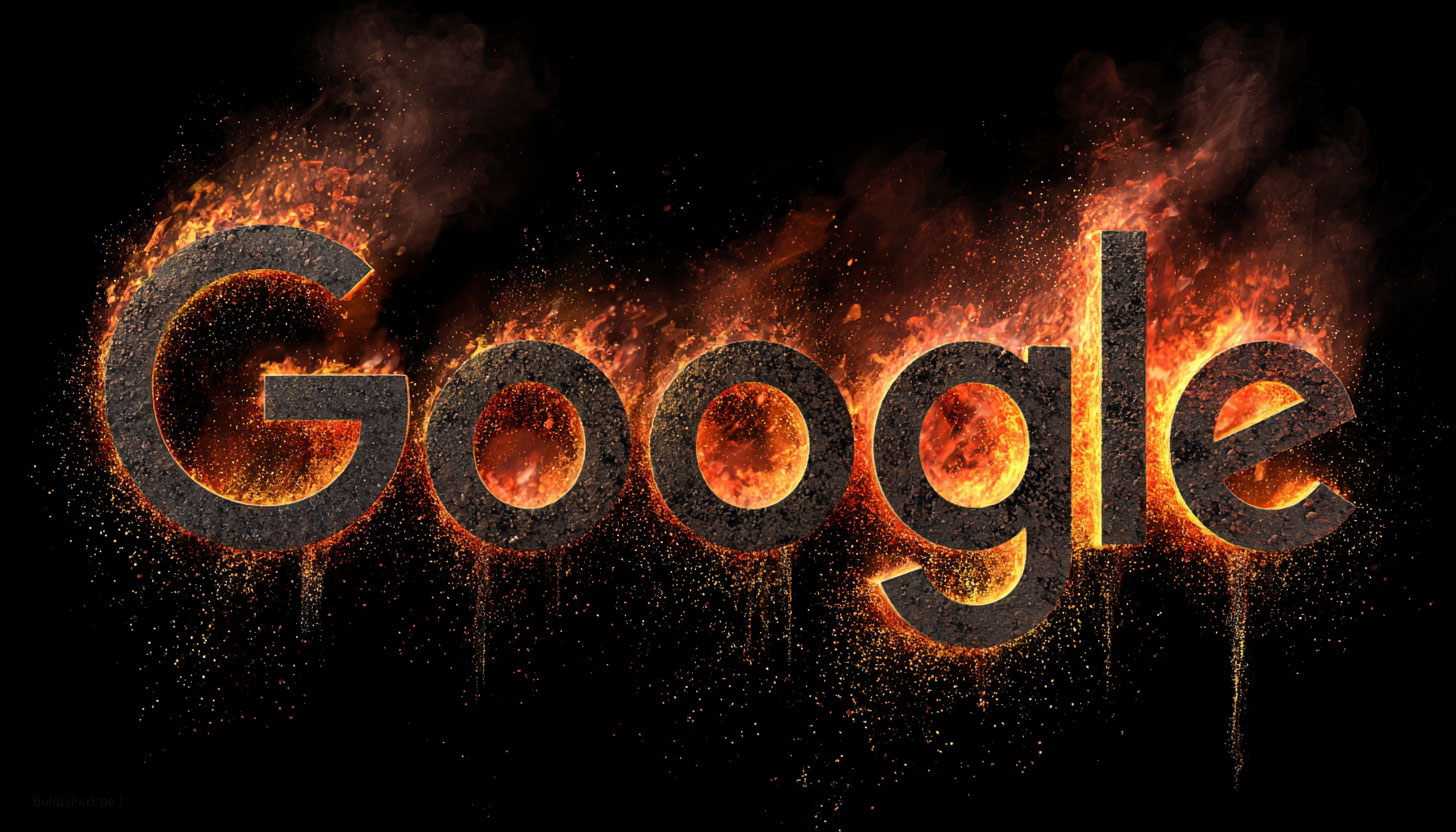 Google Logo Fire Melt