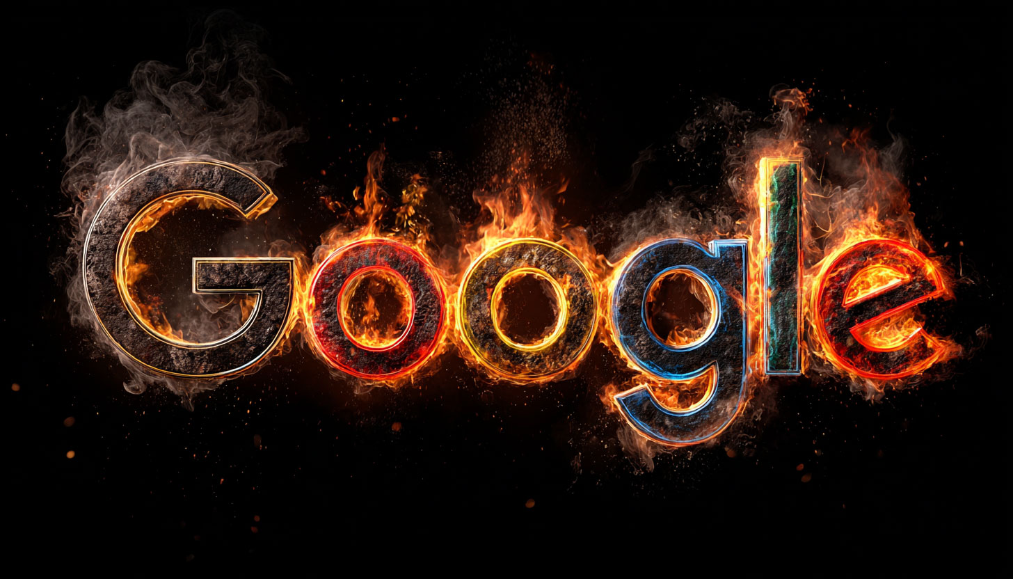 Google Logo Shake Fire