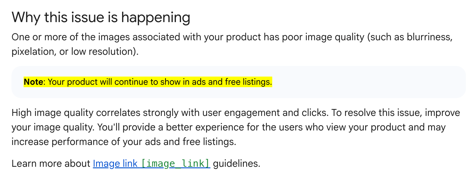 Google Merchant Center Image Quality Update