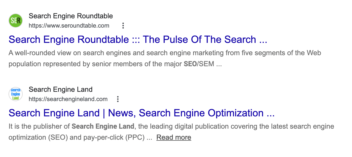 Google Normal Sitenames