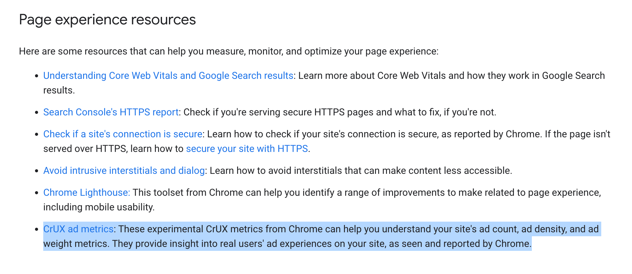 Google Page Experience Crux Ad Metrics