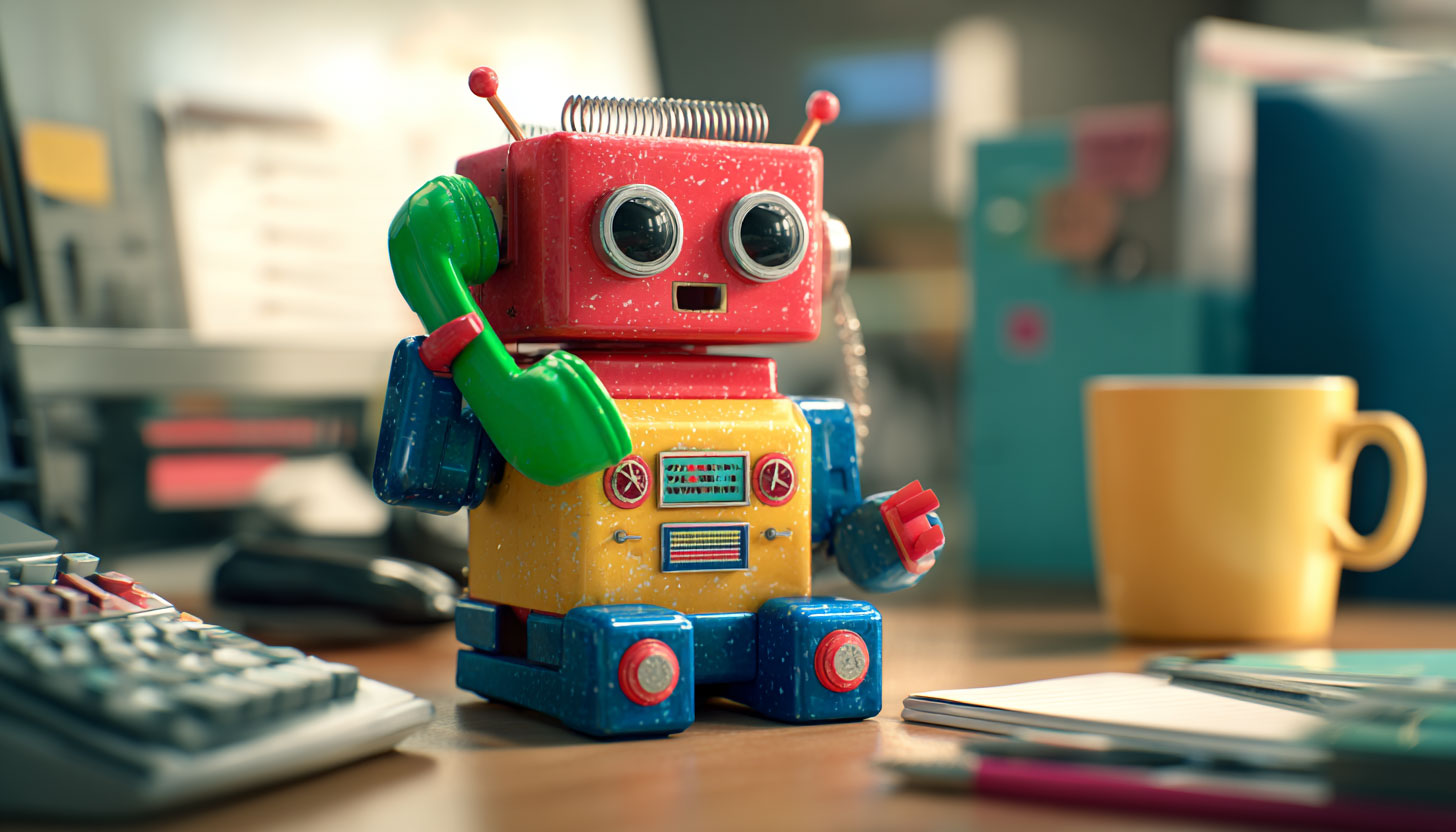 Google Robot On Phone