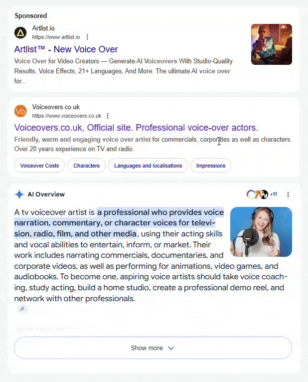 Google Rounded Search Results Snippet