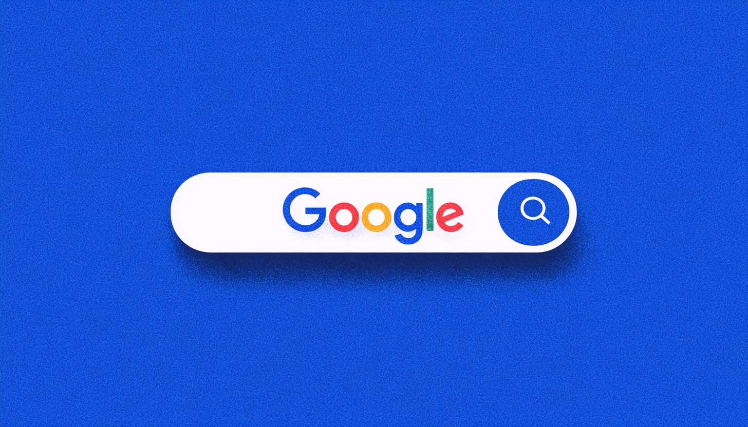 Google Search Tests Blue Send Button In Query Box