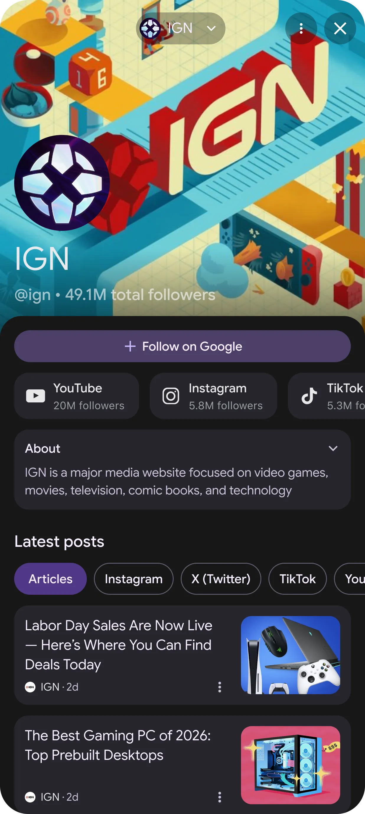 Google Search Profiles Article Design, Less Followers & Easier Login