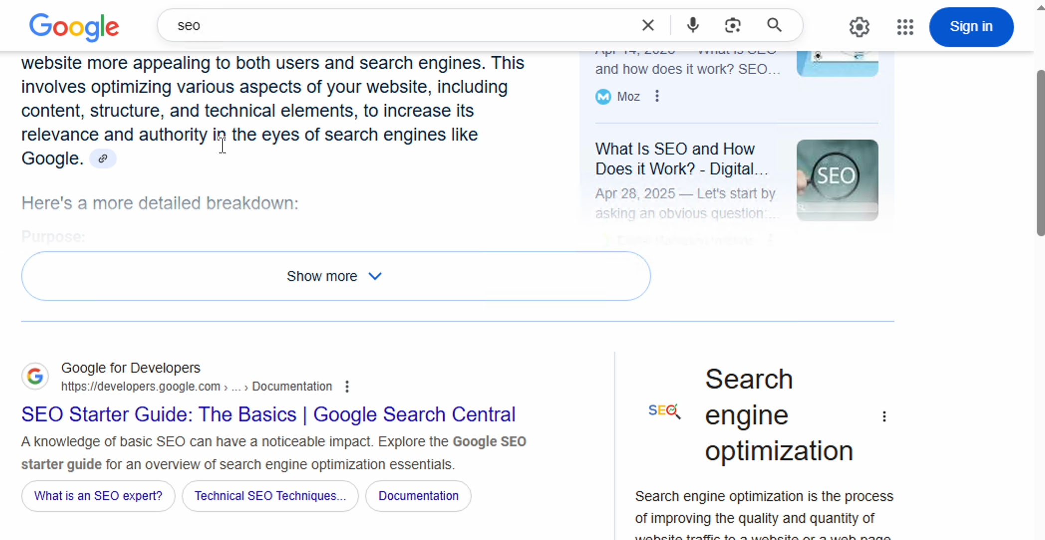 Barra de búsqueda Sticky de Google Search
