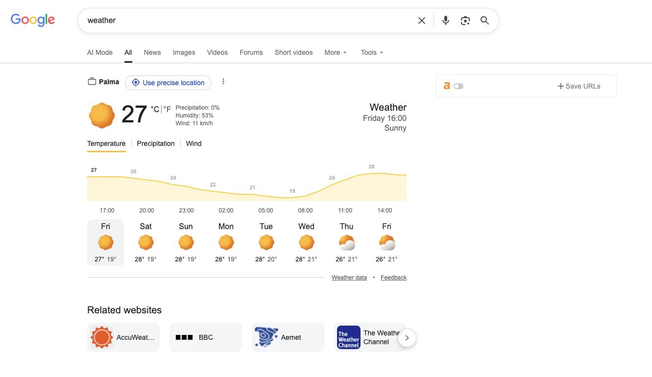 Google Search Weather Related Websites