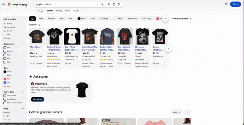 Google Shopping Ask Stores Chat