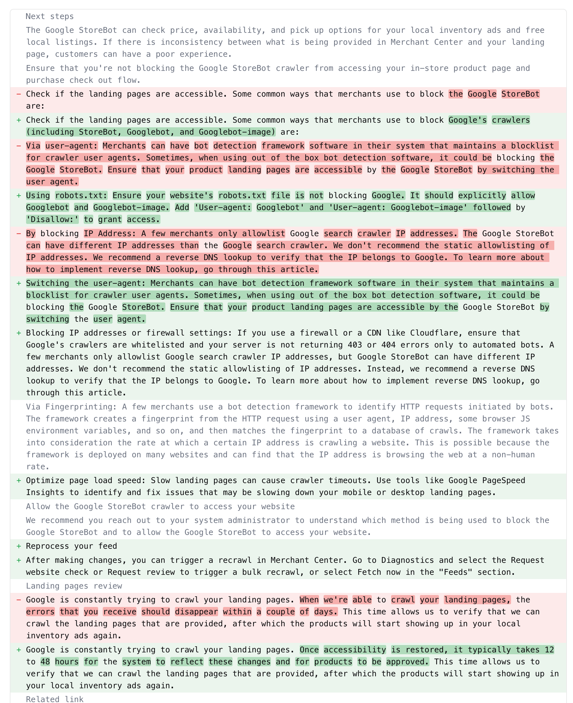 Google Storebot Doc Changes