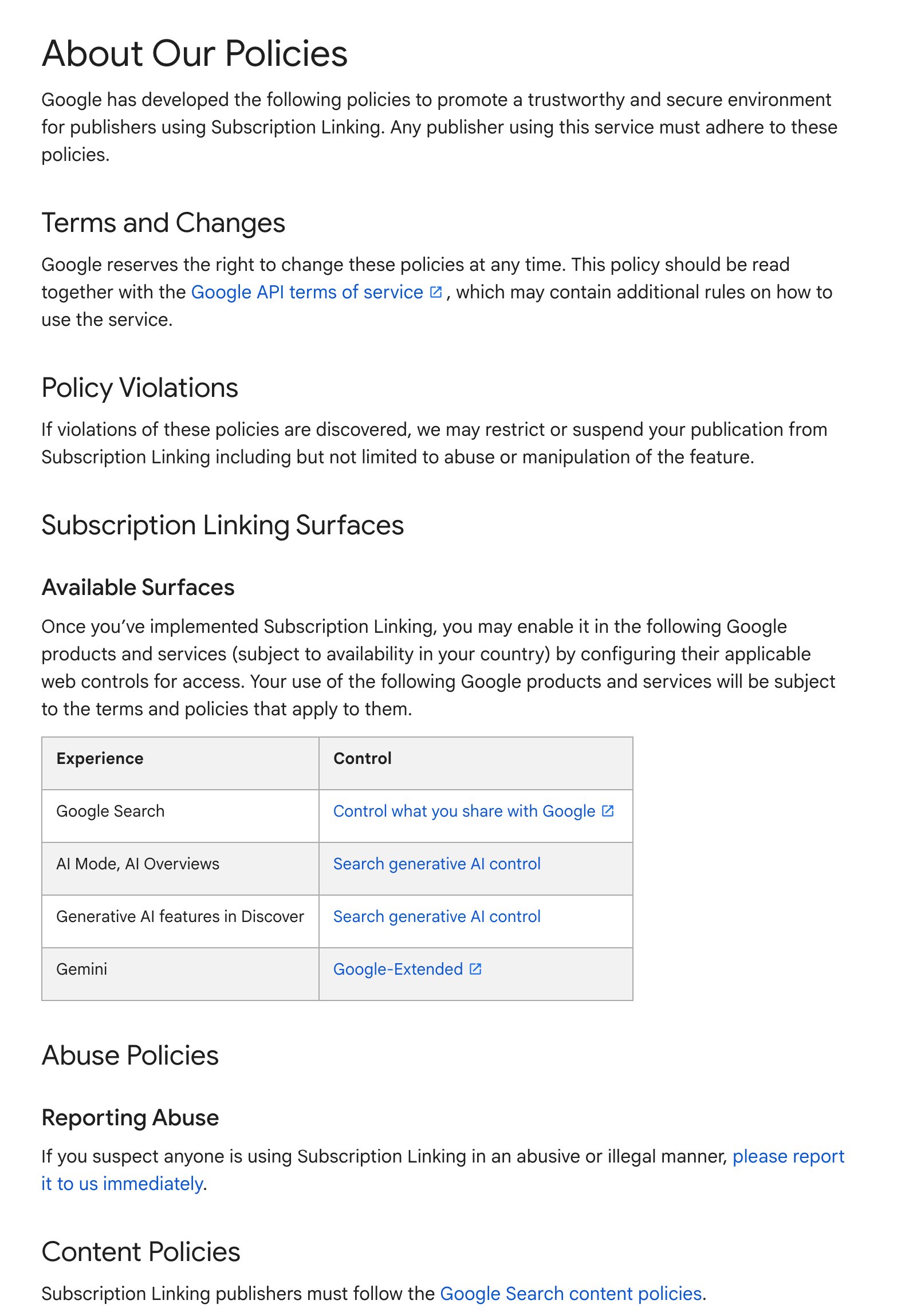 Google Subscription Linking For News Publishers