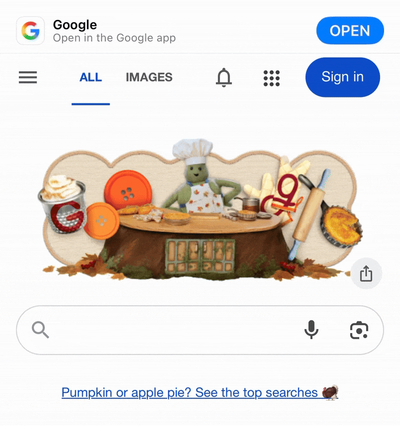 Google Thanksgiving Doodle Ai Mode