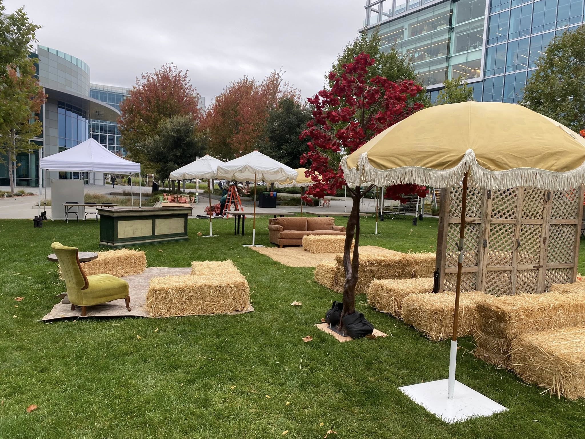 Hay Bale Seating At Google