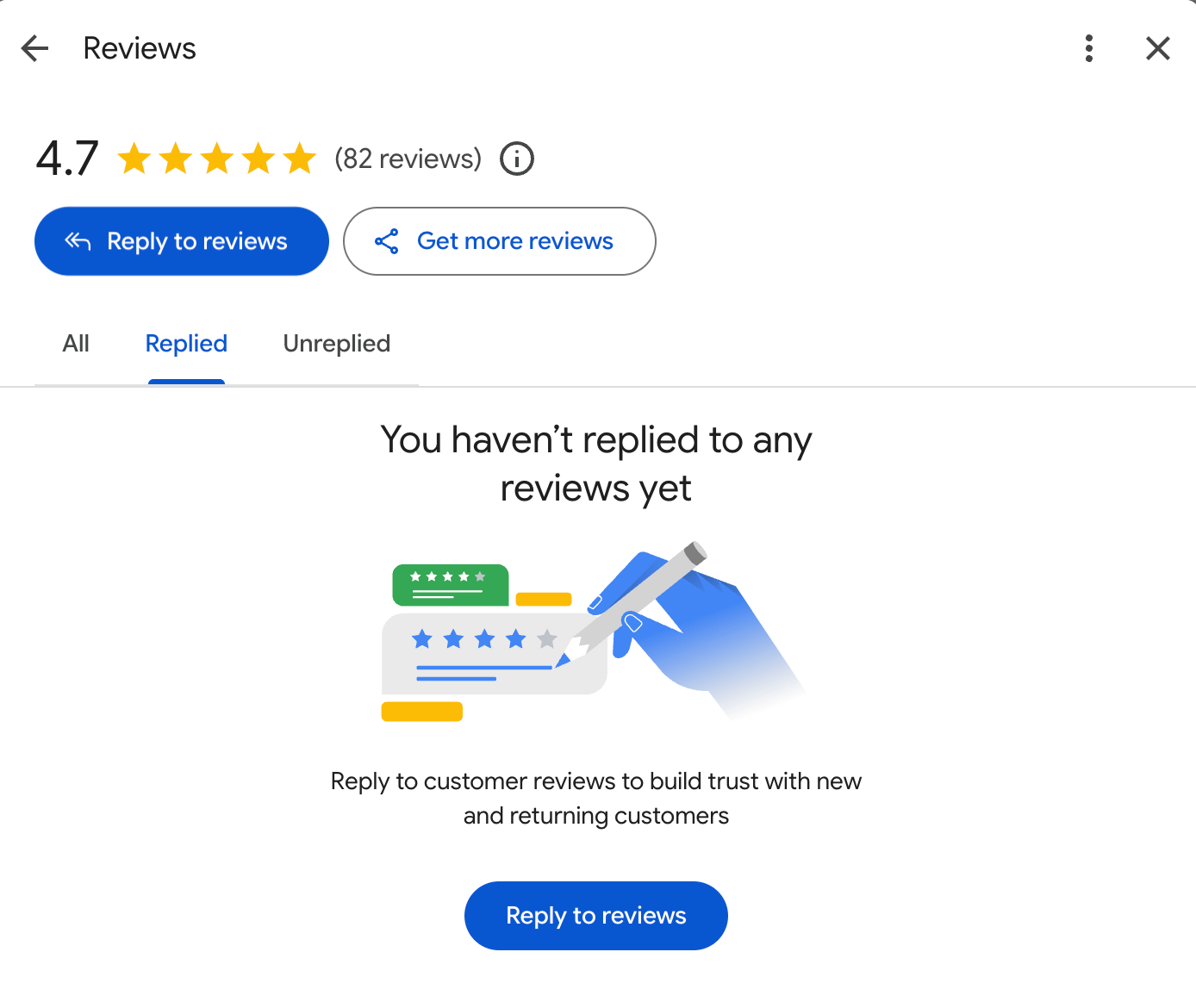 No Review Replies Google