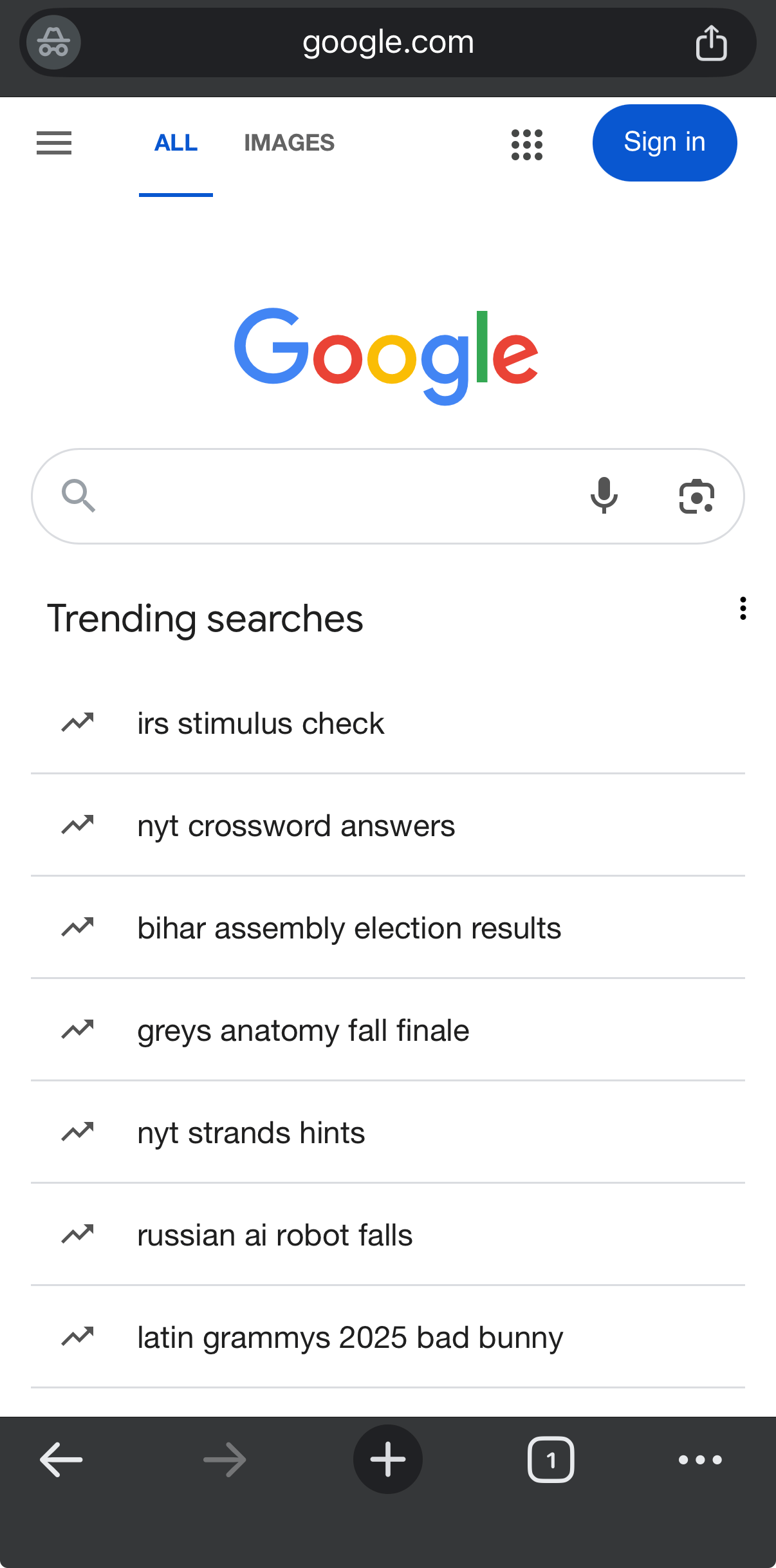 Normal Google Search Ui