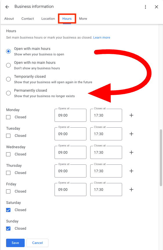 Permanently Closed Google Business Profiles